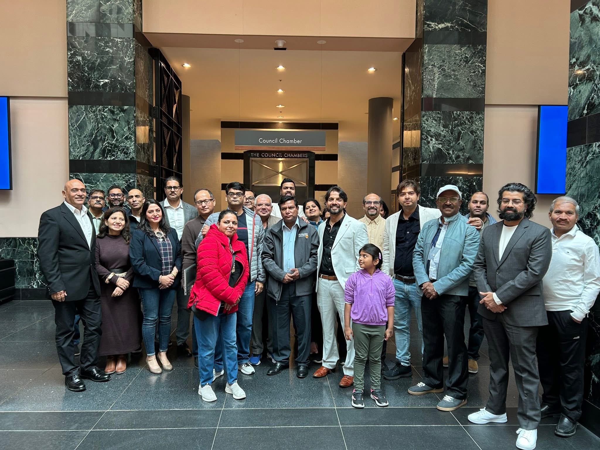 Large community delegation gathered at Mississauga City Council Chambers